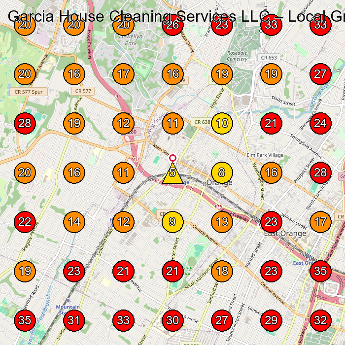Garcia House Cleaning Services LLC GeoGrid visibility map for Servicio De Limpieza Doma(C)Stica in City of Orange